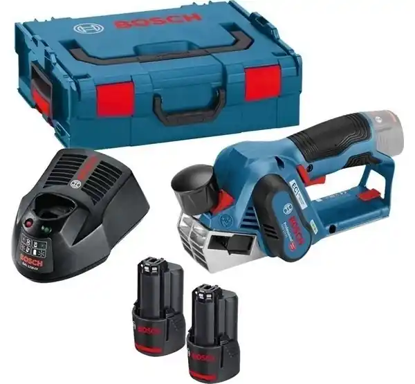 Meilleur Prix Rabot BOSCH GHO 12V20 Professional - 2 batteries 3.0Ah Li-Ion, chargeur, coffret - Avec 2 fers de rabot - 06015A7001