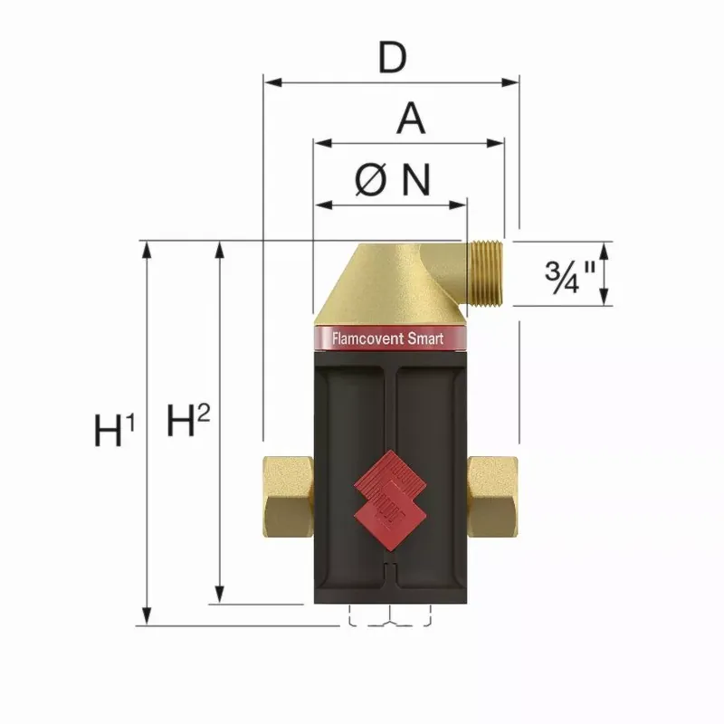 Usine Directe Séparateur d‘air Flamcovent Smart 1&Prime; 1/2 FLAMCO – 30005