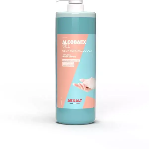 Promotion Gel AEXALT ALCOBAEX hydroalcoolique hypoallergénique – Bidon 1 litre avec pompe – GH657