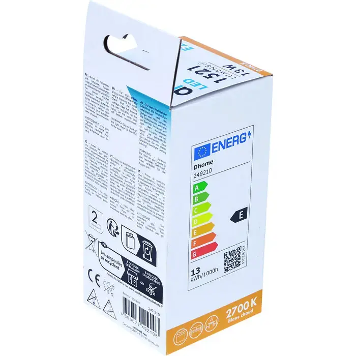 Meilleure Vente Ampoule LED standard DHOME E27 – 2700 K – 1521 lumens – 13 W – BRICODEAL – 249210