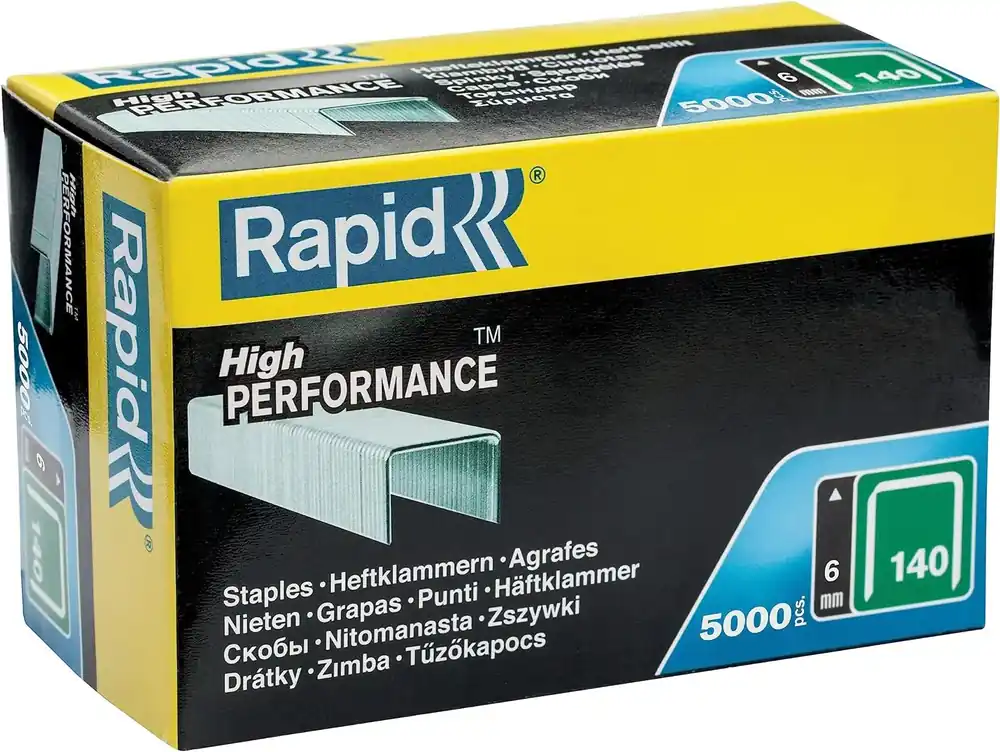 Agrafes en fil plat galvanisés n° 140/06 mm - 5000 pièces - Boite en carton - RAPID-ISABERG - 11905711 Remise