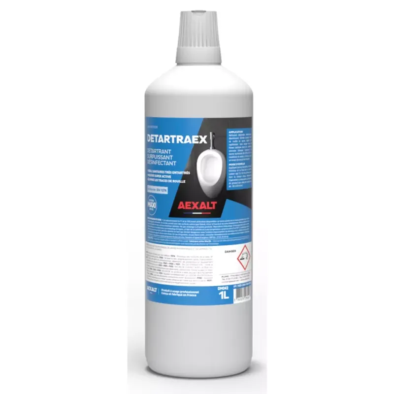Détartraex – Détartrant surpuissant désinfectant – Bidon de 1 Litre – AEXALT – DM042 Offre Limitée