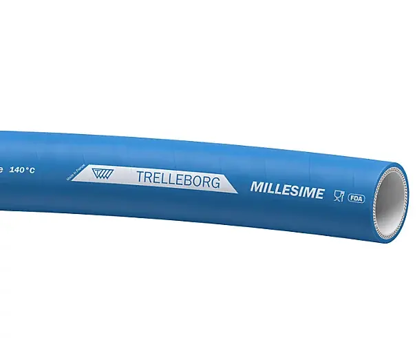 Commander Vite Tuyau Millesime revêtement EPDM aspect grain toilé bleu marquage blanc Trelleborg