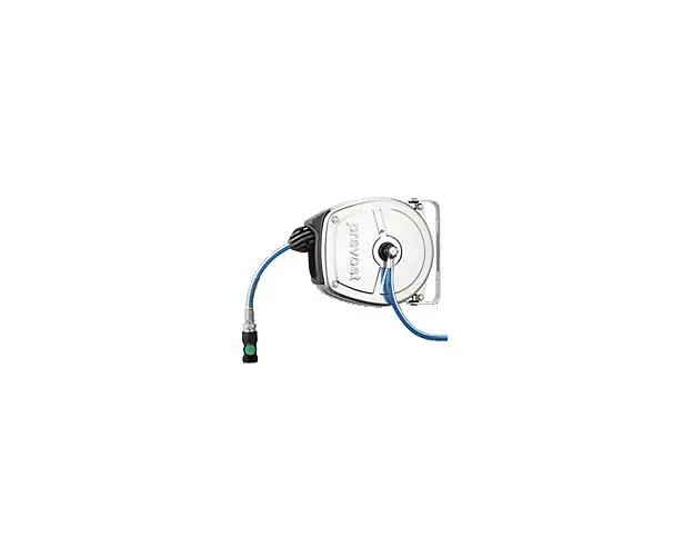 Commande En Gros Enrouleur air HP / eau BP auto en inox à tambour fermé support pivotant diamètre 8X12 mm L 5 m Prevost