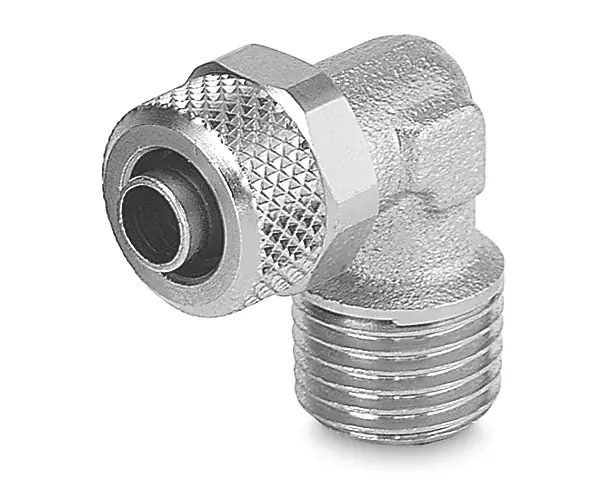 Coude encliquetable pour tube mâle laiton nickelé série RB5 Prevost Prix Bas