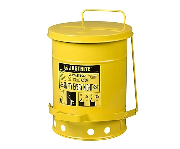 Jusqu&rsquo;à Épuisement Des Stocks Poubelle anti-feu à pédale – Jaune Justrite