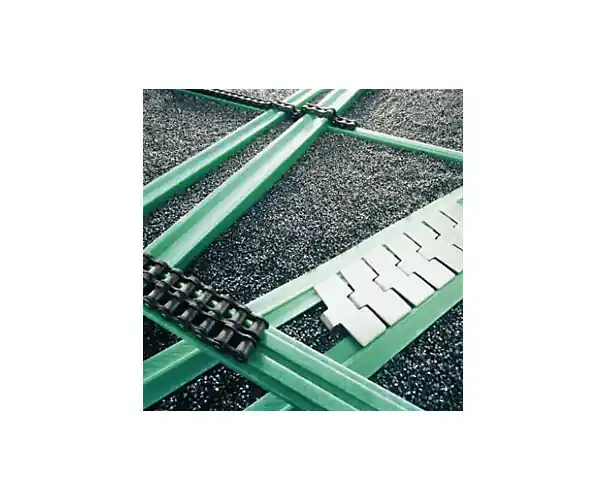Meilleur Choix Guides pour courroies plates verts en PE-UHMW régénéré pour montage sur profilé CF Wefapress