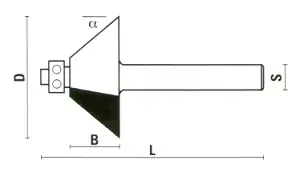 Vente Flash Fraise à Chanfreiner avec Roulement HM D=35mm B=20.6mm L=60mm Angle=30° Z=2 S=12mm KLEIN