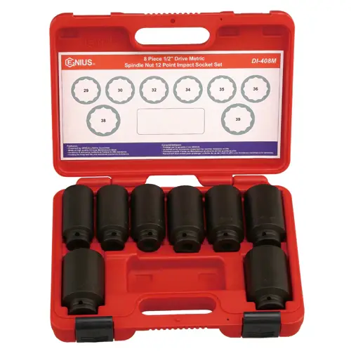 Genius Tools GNSDI408M Lot de 8 écrous de broche métriques 12 pt Im Vente Directe