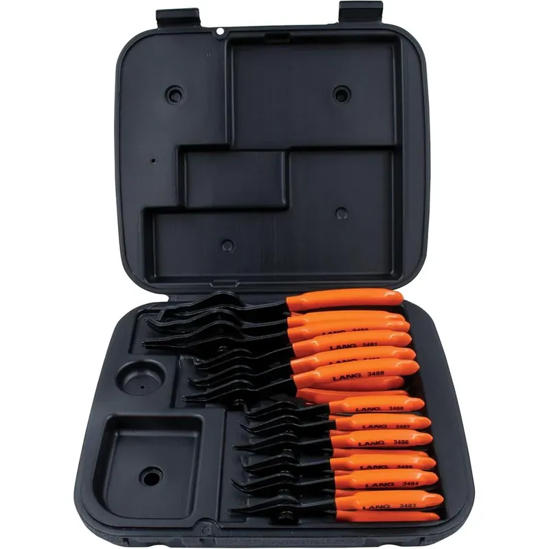 Pas Cher Lang Tools (3495) Jeu de 12 pinces à anneau élastique interne/externe à pointe fixe