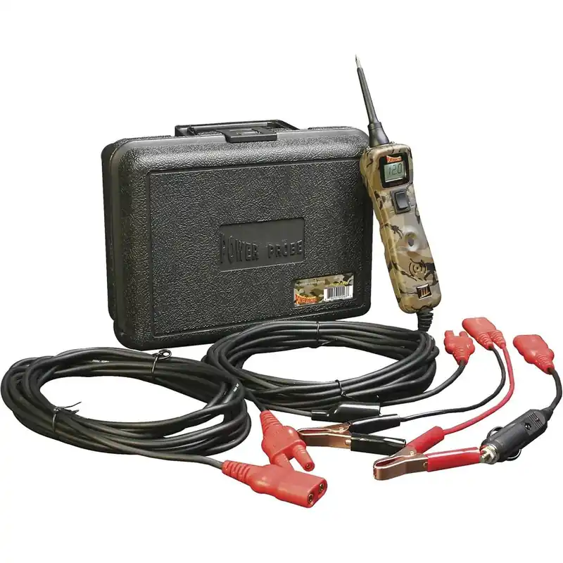 Power Probe III PP319CAMO avec étui et accessoires – Outil de test de diagnostic automobile Camo, voltmètre numérique, résistance de courant AC/DC, testeur de circuit Vente Directe