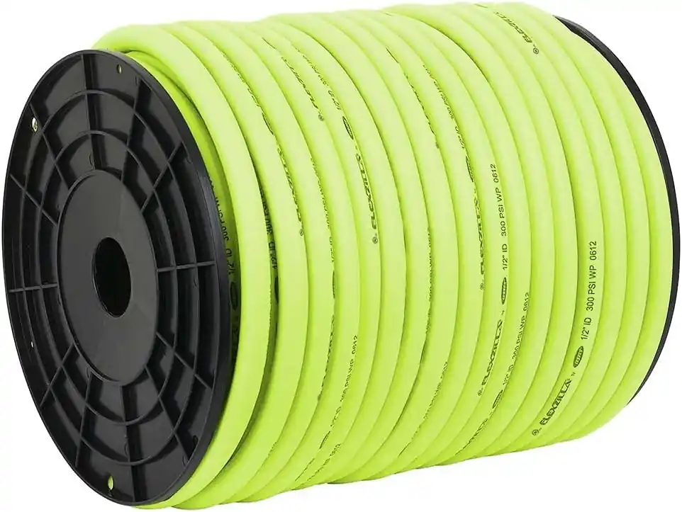 Tuyau d‘air Flexzilla Pro. Bobine en plastique en vrac. 1/2 po x 250 pi. Usage intensif. Poids léger. Hybride. ZillaGreen - HFZ12250YW Meilleure Vente