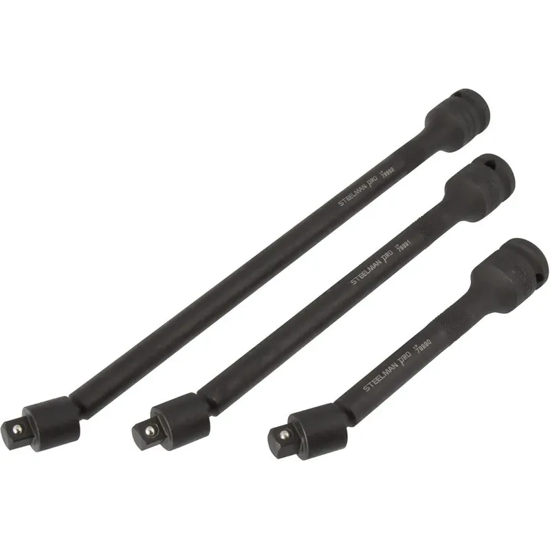 Steelman Pro 79989 Lot de 3 rallonges à impact pivotant sans broche 3/8" 1/2" ; 6 pouces, 9 pouces, 12 pouces Meilleure Vente