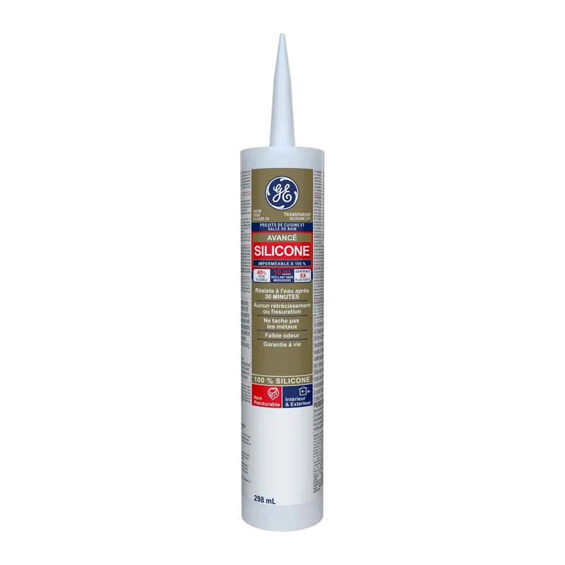 Silicone pour cuisine et salle de bain, clair, 298 ml Promotion