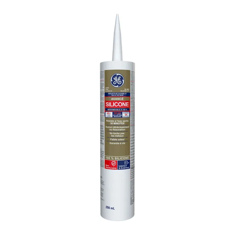 Silicone pour cuisine et salle de bain, blanc, 298 ml Vente Flash