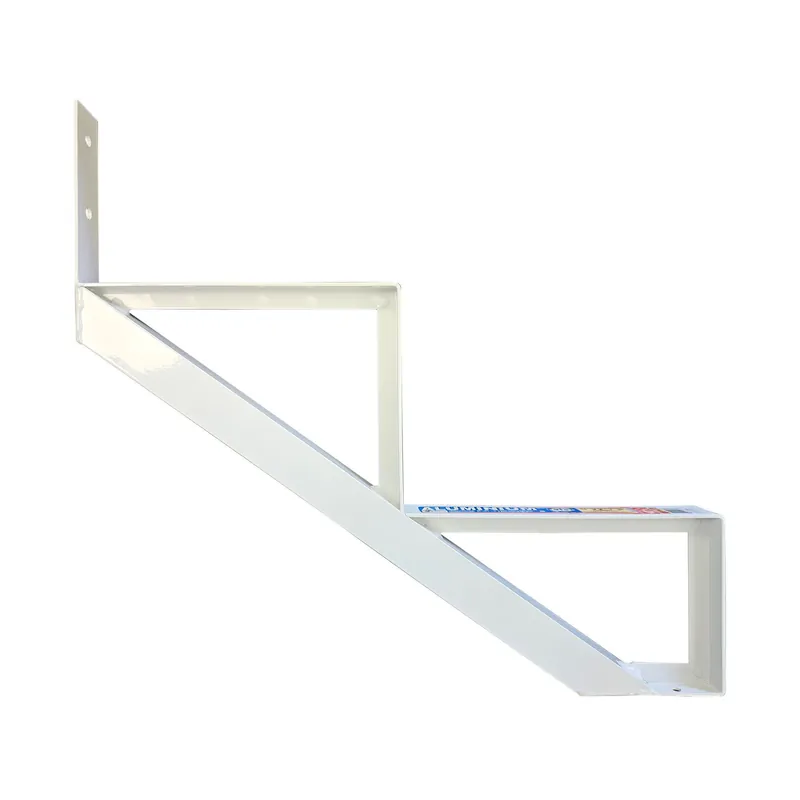 Limon de marche, aluminium, 2 marches, blanc, 22 ½ » Quantité Limitée