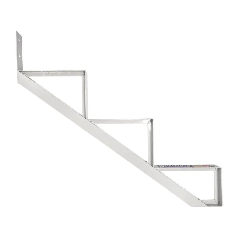 Limon de marche, aluminium, 3 marches, blanc, 30" Meilleur Choix
