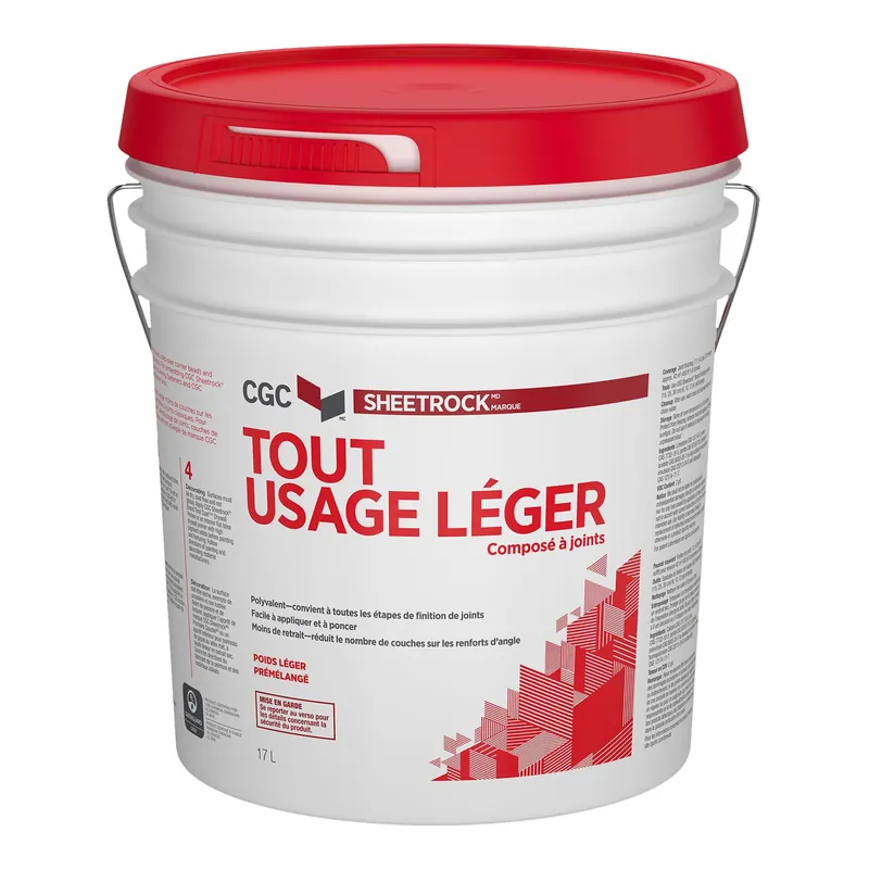 Composé à joints CGC Sheetrock tout usage, Léger, Blanc, Chaudière 17 l Expédition Rapide